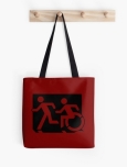Accessible Exit Sign Project Wheelchair Wheelie Running Man Symbol Means of Egress Icon Disability Emergency Evacuation Fire Safety Tote Bag 66