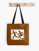 Accessible Exit Sign Project Wheelchair Wheelie Running Man Symbol Means of Egress Icon Disability Emergency Evacuation Fire Safety Tote Bag 77